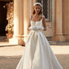 Sleeveless A-Line Court Train Wedding Dress