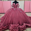 Luxury Strapless Princess Corset Quinceanera Dress Sequin Applique