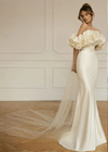 Off Shoulder Flowers Mermaid Wedding Dress 2025
