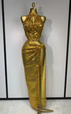 Monroe sparkly rhinestones top and long skirt two-piece evening outfit for women.
