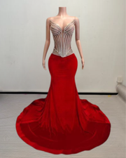 Riley glittering diamonds prom dress with sparkling sequin details and elegant fitted design.