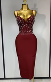 Angelica black and red V-neck bodycon bandage dress for sexy evening, birthday, and club events
