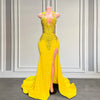 Yellow Sequin Prom Dress: Luxury Mermaid Style