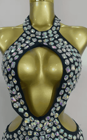 Kaye Crystal Handmade Sparkly Diamond Bodysuit Swimsuit