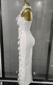 Vlady White Floral Off Shoulder Bodycon Bandage Long Dress