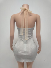 Gingee Sparkly Rhinestones Mesh See Through Short Birthday Dress - Ready to Ship