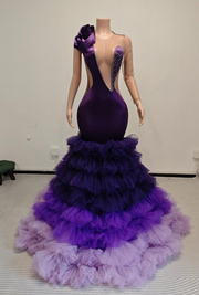 Melanie Sexy Gradient Tiered Tulle Prom Dress - Ready to Ship