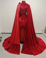 Pamela Glittery Red Mermaid Prom Dress-Ready to Ship