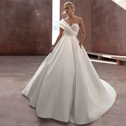 Graceful Backless One Shoulder Wedding Dress