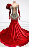 Avant garde petal sleeve prom dress with silver beadwork 