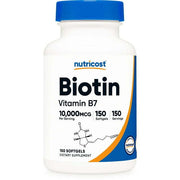 Nutricost Biotin (10,000mcg) with Coconut Oil 150 Softgels - Non-GMO Supplement