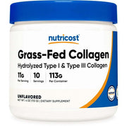 Nutricost Grass-Fed Collagen Powder 4 oz (Unflavored) - Grass Fed and Non-GMO Supplement
