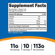 Nutricost Grass-Fed Collagen Powder 4 oz (Unflavored) - Grass Fed and Non-GMO Supplement