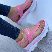 Summer Platform Ladies Sandals Wedge Solid Color Flip Flops Fashion Female's Sandals Outdoor Light Casual Woman's Roman Sandals