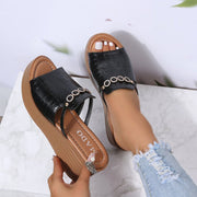 2022 Summer Women's Slippers Comfortable Platform Wedge Ladies Sandals Casual Open Toe Non-Slip Beach Female Slippers