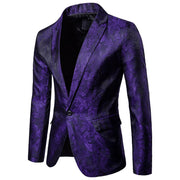 Men’s luxury jacquard suit with matching pants for formal or wedding wear