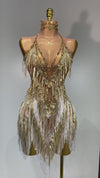 Luxury Rhinestone Tassel Sexy Sparkly Birthday Dress