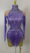 Jynx Sparkly Rhinestone Sequin Tassel Bodysuit