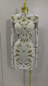 A’Zayra white beaded Cocktail Dress