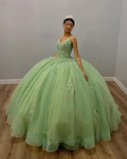 Vestido De XV Sweetheart Quinceanera Dresses Sleeveless Lace Applique Sweet 16 Party Dress Vestido De 15 anos