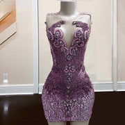 Shiny Sequin Birthday Dress For Women Beading Crystal Short Prom Gowns Mini Cocktail Party Dress Vestidos De Festa