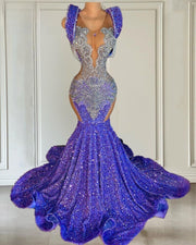 Gilter Light Purple Prom Dresses For Women 2023 Sequin Mermaid Party Gowns Crystal Evening Dress Long Vestidos De Graduación