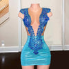 Sparkly Diamond Sheer Neck Birthday Dress