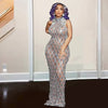 Crystal Beading High Neck Prom Dress
