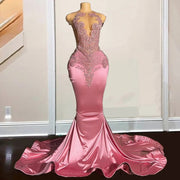 Pink Diamond Mermaid Prom Dress 2024