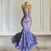 Elegant Halter Sequin Mermaid Prom Dress 2024
