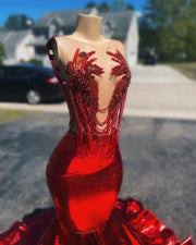 Elegant Wine-Red Prom Dress 2024