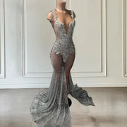 Luxury Sequin Diamond Rhinestone Mermaid Prom Gown