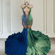 Halter Mermaid Prom Dress: Rhinestone Elegance in Mixed Colors