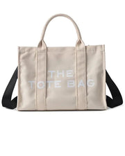 Letter Print Large Capacity Canvas Tote Bag