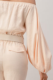 OFF SHOULDER JUMPSUIT