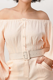 OFF SHOULDER JUMPSUIT