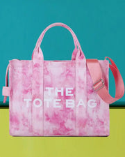 Tie Dye Letter Print Large Capacity Crossbody Tote Bag