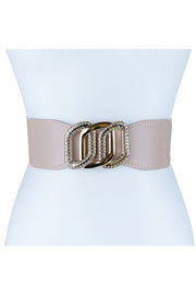 Triple Chain Theme Circle Buckle Elastic Belt