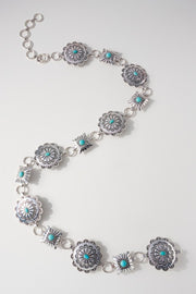 Western Concho Stones Metal Belt