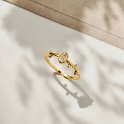 925 Sterling Silver Leaf Zircon Ring