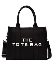 Letter Print Large Capacity Canvas Tote Bag