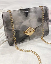 Tie Dye Print Ombre Chain Strap Crossbody Bag