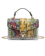 Studded Clear Satchel With Inner Bag