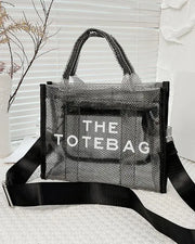 PVC Pastel Letter Print Tote Bag