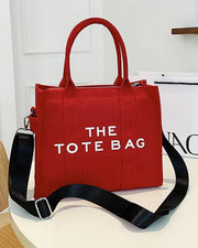 Trendy Letter Print Crossbody Adjustable Strap Satchel Tote Bag