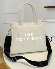 Trendy Letter Print Crossbody Adjustable Strap Satchel Tote Bag