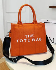 Trendy Letter Print Crossbody Adjustable Strap Satchel Tote Bag