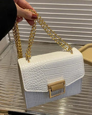 Crocodile Chain Strap Shoulder Bag