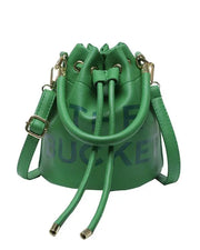 Letter Pattern Drawstring Bucket Bag