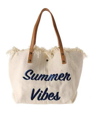 Letter Tassel Summer Beach Canvas Tote Bag